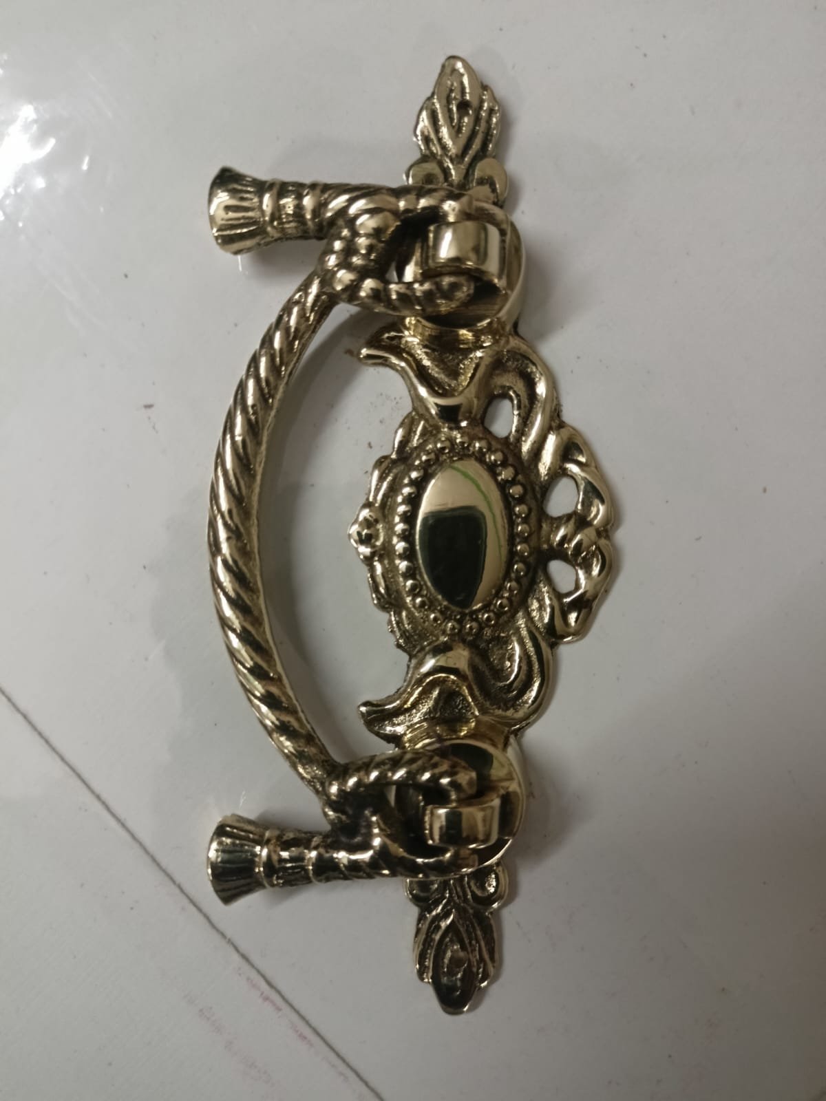 Antique Brass Rope-Twist Drop Pull Handle