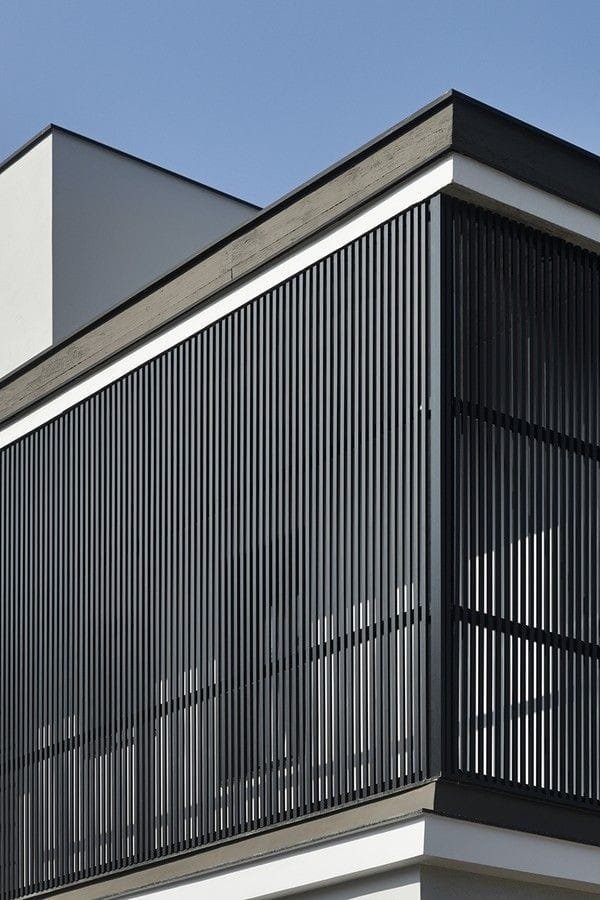 Black Vertical Louver Balcony Façade Screen