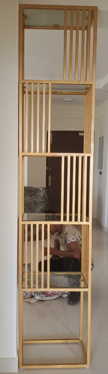 PVD Gold SS Room Divider Shelf